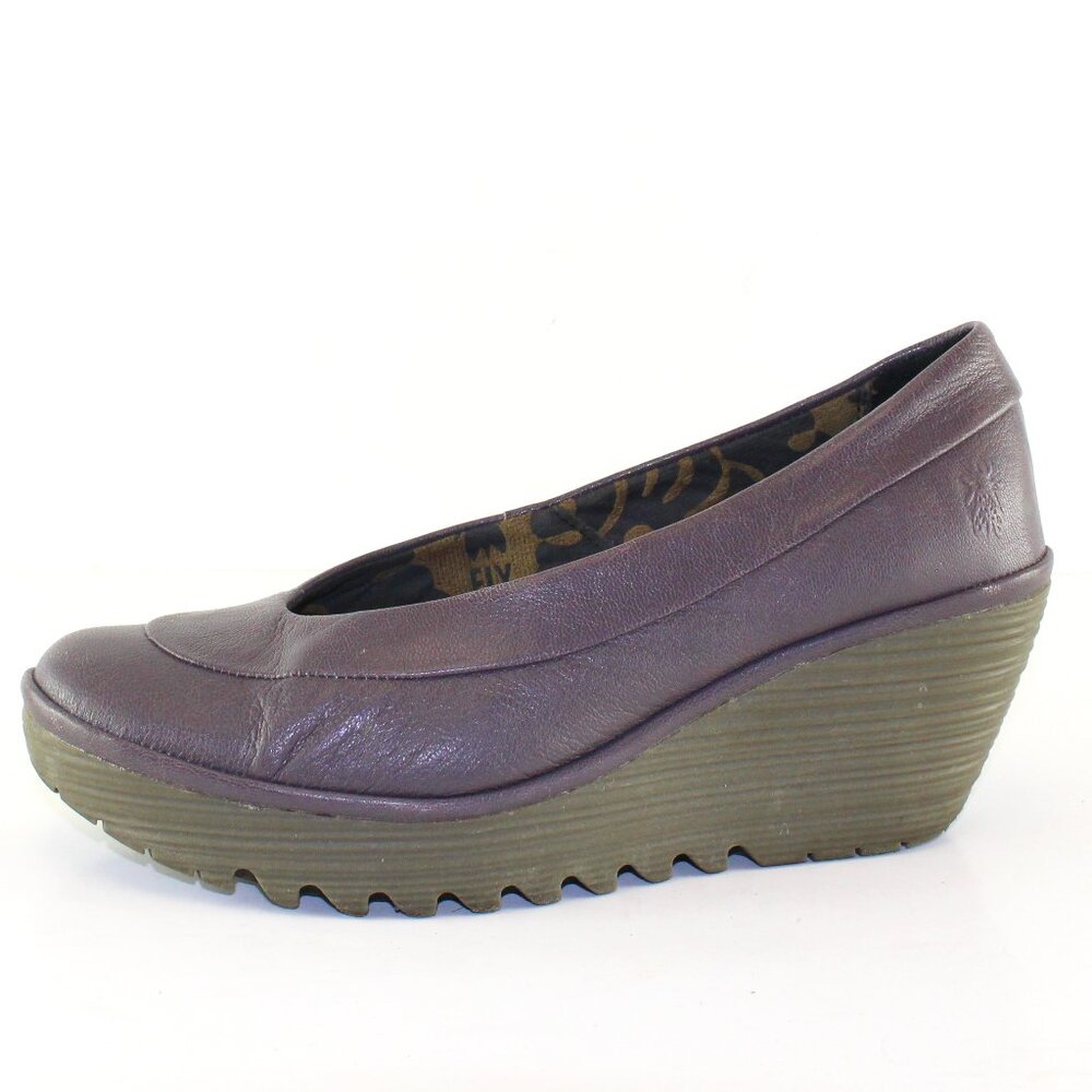 Fly London Leather Wedges Womens (EU 39/US 8.5)